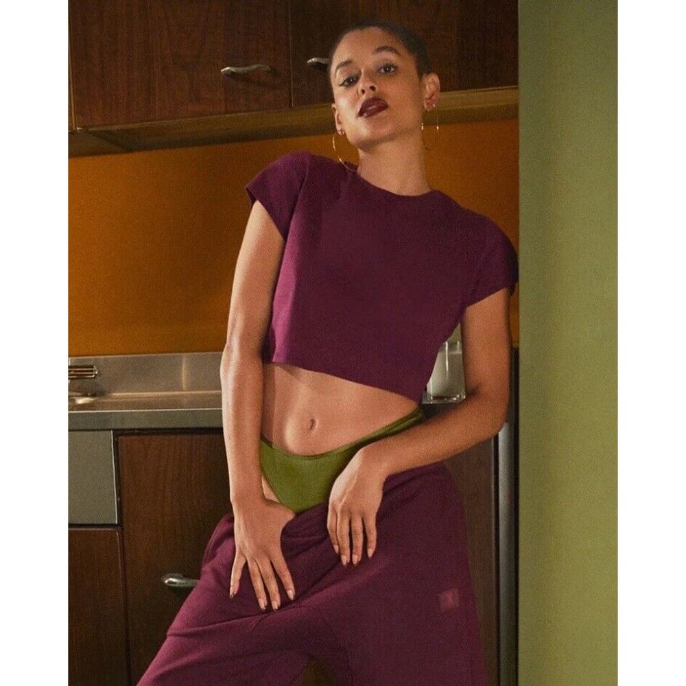 Savage X Fenty Baby Pocket Tee Purple Crop Top T-Shirt XL